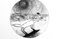 I'm waiting for You. Drypoint etchings, 10.5 × 10.5 cm, 2016