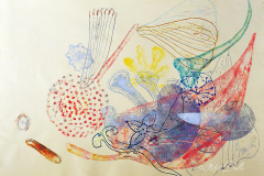 Fertility - Opus4. Monotype collagraphy, 100x70 cm, 2016.