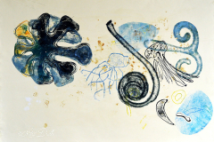 Fertility - Opus6. Monotype collagraphy, 100x70 cm, 2016.