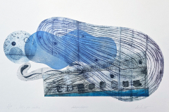 Māja pie Ezera. Intaglio, 420x297, 2025.